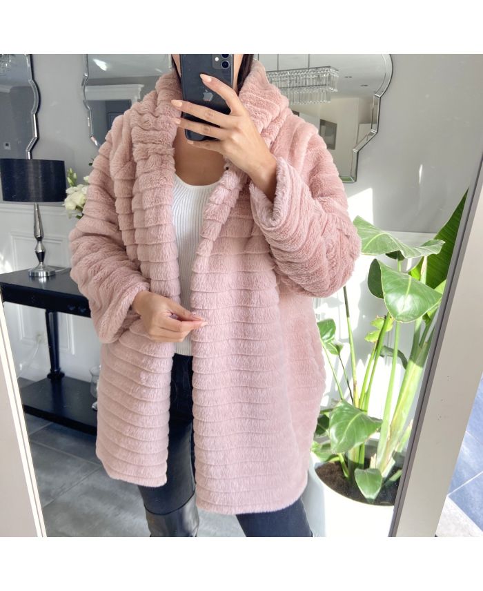 kunstpelz mantel mit kapuze