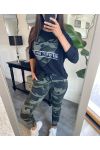 ZWARTE CAMOUFLAGE SWEATSHIRT + BROEK SET