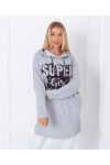 PULL SWEAT LONG SUPER GIRL 1359 GRIS CLAIR