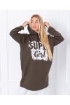 PULL SWEAT LONG SUPER GIRL 1359 VERT MILITAIRE