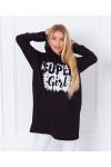 PULL SWEAT LONG SUPER GIRL 1359 NOIR