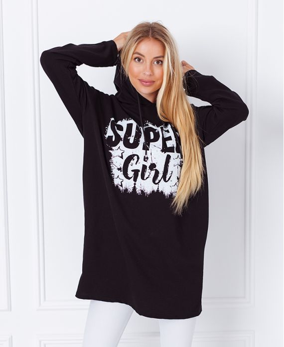 PULL SWEAT LONG SUPER GIRL 1359 NOIR