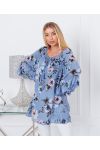 PRINTED OVERSIZE TUNIC 20155 BLUE