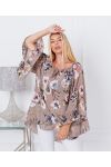 PRINTED OVERSIZE TUNIC 20155 TAUPE
