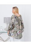 PRINTED OVERSIZE TUNIC 20155 MILITARY GREEN