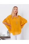 VOILE TUNIC + NECKLACE OFFERED 7510 MUSTARD
