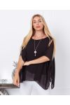 TUNIQUE VOILAGE + COLLIER OFFERT 7510 NOIR