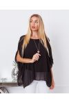 TUNIQUE VOILAGE + COLLIER OFFERT 7510 NOIR