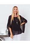 TUNIQUE VOILAGE + COLLIER OFFERT 7510 NOIR