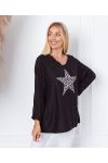 PULL-ENDE GESCHNITTEN ETOILE LEOPARD 8948 SCHWARZ