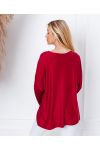 MAGLIONE SOTTILE SCIOLTO ETOILE LEOPARD 8948 BORGOGNA