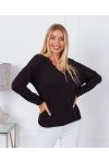 FIJNE KANT SWEATER 9091 ZWART