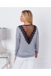 FINE LACE SWEATER 9091 GREY