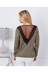 THIN LACE SWEATER 9091 MILITARY GREEN