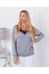 FINE LACE SWEATER 9091 GREY