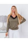 MAGLIONE DI PIZZO SOTTILE 9091 VERDE MILITARE