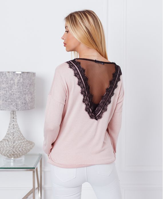 DÜNNER SPITZENPULLOVER 9091 ROSA