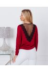 MAGLIONE IN PIZZO 9091 BORDEAUX