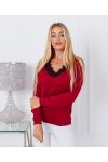 FINE LACE SWEATER 9091 BURGUNDY