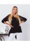 BLUSA FLUID CON CAPPUCCIO 9205 NERO