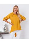 FLUID BLOUSE WITH HOOD 9205 MUSTARD