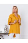 BLUSA FLUIDA CON CAPUCHA 9205 MOSTAZA