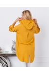 FLUID BLOUSE WITH HOOD 9205 MUSTARD