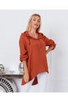 BLUSA FLUIDA CON CAPUCHA 9205 BRICK