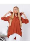 BLUSA FLUIDA CON CAPUCHA 9205 BRICK