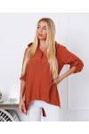 BLUSA FLUIDA CON CAPUCHA 9205 BRICK