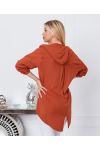 BLUSA FLUIDA CON CAPUCHA 9205 BRICK