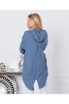 HOODED FLUID BLOUSE 9205 BLUE JEANS