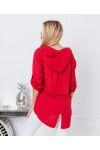 FLUID HOODED BLOUSE 9205 RED