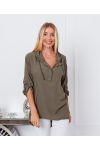 BLUSA FLUIDA CON CAPUCHA 9205 VERDE MILITAR