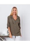 HOODED FLUID BLOUSE 9205 MILITARY GREEN