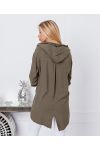 HOODED FLUID BLOUSE 9205 MILITARY GREEN