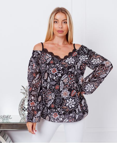 TUNIC SHOULDER DENUDEES 9244 BLACK