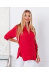 CAMICIA IN PIZZO CON PAILLETTES 9261 ROSSO