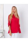 CAMICIA IN PIZZO CON PAILLETTES 9261 ROSSO