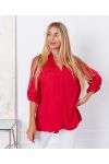 CAMISA DE ENCAJE CON LENTEJUELAS 9261 ROJO