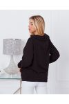 CZARNY SWETER Z KAPTUREM QUEEN 9628