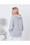 PULLOVER CON CAPPUCCIO QUEEN 9628 GRIGIO CHIARO