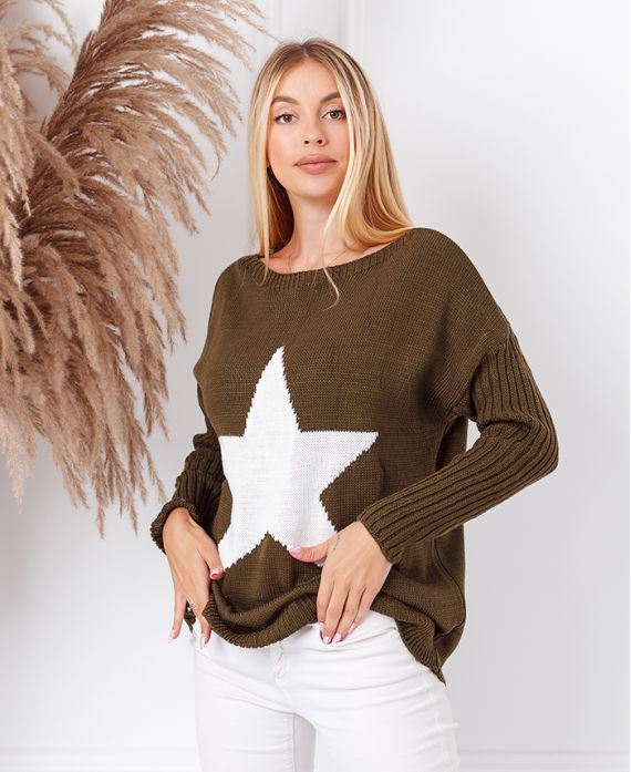 KNITTED JUMPER ETOILE 4678 MILITARY GREEN