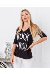 T - SHIRT IN COTONE ROCK N ROLL 6661 NERO
