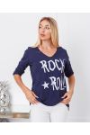 T-SHIRT, BAUMWOLLE, ROCK-N-ROLL-6661-MARINE-BLAU