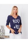 T-SHIRT, BAUMWOLLE, ROCK-N-ROLL-6661-MARINE-BLAU