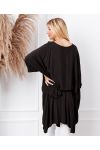 OVERSIZE TUNIC OVERLAY + NECKLACE OFFERED 19263 BLACK