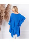 OVERLAY TUNICA OVERSIZE + COLLANA OFFERTO 19263 ROYAL BLUE