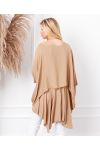 OVERSIZE TUNIC OVERLAY + NECKLACE OFFERED 19263 CAMEL