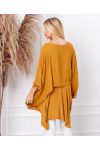 OVERSIZE TUNIC OVERLAY + NECKLACE OFFERED 19263 MUSTARD